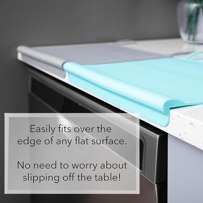 Table Tyke Placemat XL Silicone Baby Placemat with Teething Edge Bumper - Waterproof Toddler Table Mat for Eating, BPA Free, Dishwasher Safe (Sage Green)