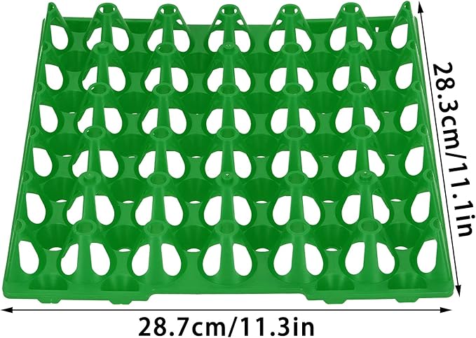 Rengue Plastic Egg Holder, 5PCS Egg Flats Storage Container, Stackable Crates with 30 Cell Capacity for Home Farm Use (Green)
