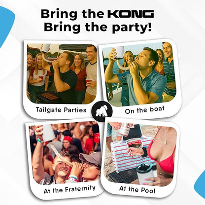 The Kong Skinny Can - Portable Coozie or Bottle Cooler/Cup With Detachable, Expandable, Hose To Funnel Your Drink (White)