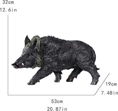 20.87 inch Wild Boar Statue Garden Decor. Durable Resin Outdoor Garden Sculpture and Yard Art Decoration. Suitable for Courtyard Lawns and Patios - Large Lifelike Animal Statue with Weather