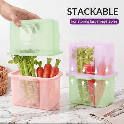 68oz Reusable Silicone Food Storage Bags with Magnetic Seal, Stand Up Freezer Bags for Meal Prep, Snacks, Sandwiches & Leftovers, Dishwasher Safe Reusable Food Storage Bag (Purple)