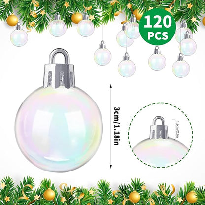 120 PCS Halloween Plastic Iridescent Ball Decoration,Clear Bubble Ball for DIY Bubbling Cauldron,Witch Cauldron Decoration,Cauldron DIY Witch Magic Pot,1.18 Inch