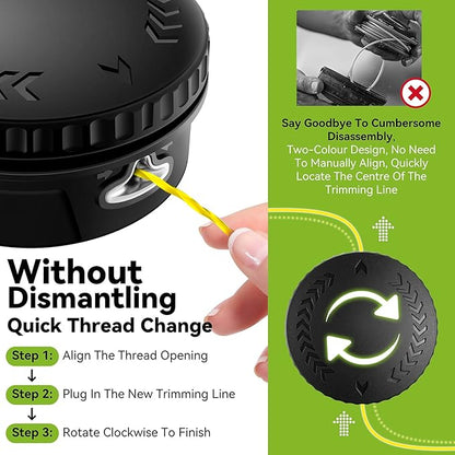 KAITAI String Trimmer Line 095”,Pre-Cut Dual Color 3-Section Fast-Positioning Design, for Gas and Electric Grass Trimmer and Brushcutters, Fits Most Standard Models,16FTx2