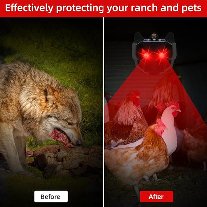 8 Pack Solar Predator Deterrent Lights,Nocturnal Animal Repeller with Red Flashing LED,Waterproof Coyote Deterrent Devices for Chicken Coops,Garden & Yard - Protects Against Fox,Raccoon,Skunk,Deer