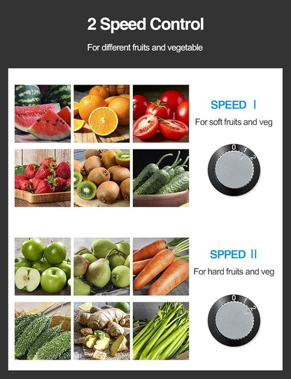 Juicer Machine 800W Centrifugal Juicer with Wide Mouth Feed Chute | For Fruits And Vegetables, Stainless Steel, BPA-Free Parts, Easy To Clean, Metallic Red Finish, Fast Juice Extraction