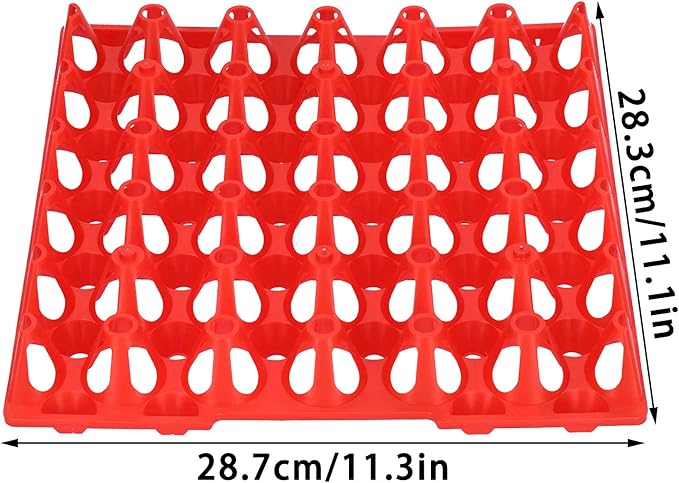 5PCS 30 Cell Plastic Egg Tray, Stackable Multi-function Egg Storage Container for Storage Transportation Home Farm Supplies (28.7 * 28.3cm)(Red)