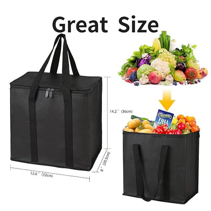 musbus 2Pack Cooler Bag Insulated Grocery Bags Large Freezer Shopping Cooler Tote for Travel Groceries Beach Thermal Food Delivery Bag to Keep Frozen Food Cold and Hot Food
