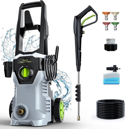 Pressure Washer, Power Washer with Foam Cannon High Pressure Washer for Cars, Fences, Patios, Decks, Patios and Driveway Powerwasher