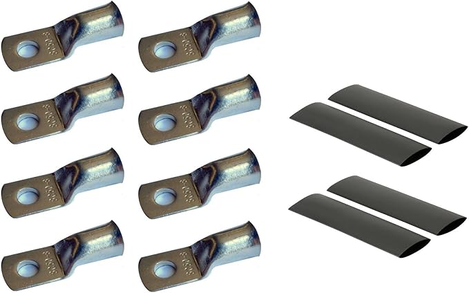 WindyNation 8 Gauge AWG (12 Feet Black +12 Feet Red) Power Inverter Battery Cable Wire Kit for DC to AC Inverters RV, Car, Solar, Marine, Off-Grid