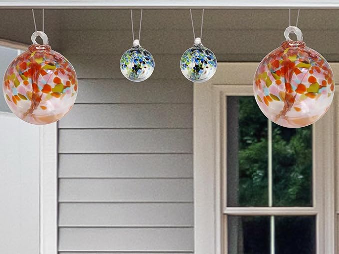 Dale Tiffany Hand Blown Glass, 4" Diameter Devotion, Tree of Life Collection, Witch Globe Hanging Garden Indoor/Outdoor Decorative Ornament Gazing Ball