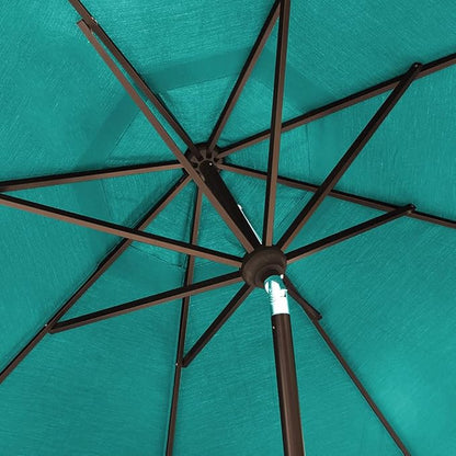 EliteShade USA 10-Year-Non-Fading 10Ft Market Umbrella Patio Umbrella Outdoor Table Umbrella with Ventilation, Teal