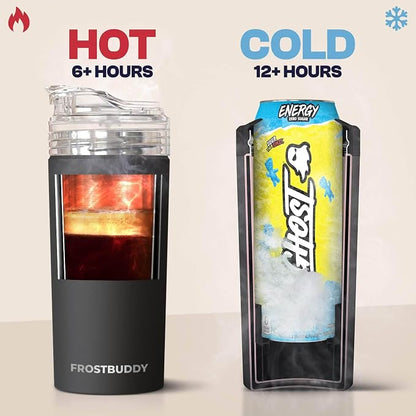 Frost Buddy XL Can Cooler - Fits 12/16/20/24 oz Cans & Bottles | Keeps drinks chilled 12+ hrs | No sweat, no condensation | Fits slim & standard cans | Durable, portable design
