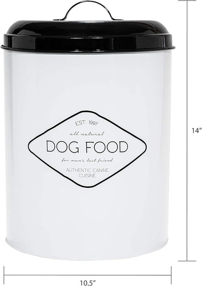 Amici Pet Buster All Natural Canister, Metal Storage Container with Handle Lid & Silicone Gasket Seal, Minimal Countertop Food Bin for Pantry, Pet Treats & Kitchen Dry Goods - 272 Oz (10.5"L x 14"H)