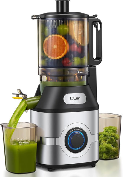 Cold Press Juicer Slow Masticating Machine with 5.5 Inch Chute(Silver) | Wide Feed Chute, For Whole Fruits And Vegetables, Easy To Clean, Gray Finish, Slow Juicing For Fresh Juice
