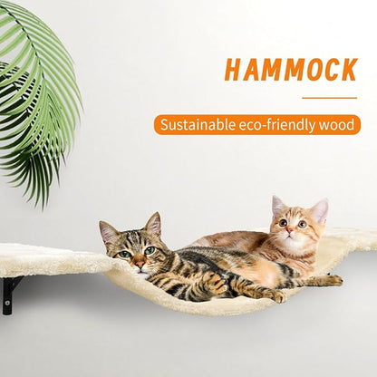 Wall-Mounted Cat Climber Set with Climbing Shelves, Perches, Bridge,Hammock,Scratching Board & Ball - 7 Pcs Wood Indoor Cat Furniture for Kittens Play (Dark Grey) | Multi-Level Climbing, Wood Wall Furniture, Perches, Bridge, Hammock, Scratcher, Indoor ...