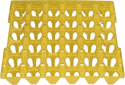 Heavy Duty Plastic Egg Crates, Reusable Egg Storage Tray with 30 Cells for Transporting and Storing, Pack of 5 (Yellow)