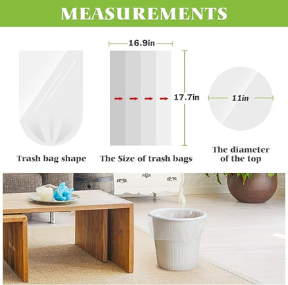Teivio 2.6 Gallon 320 Counts Strong Trash Bags Garbage Bags, Bathroom Trash Can Bin Liners, Small Plastic Bags for Home Office Kitchen Kitchen (Clear)