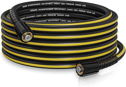 Flexible Pressure Washer Hose 25ft - 1/4" Non Kinking Power Washer Hose For Pressure Washer,3600psi M22-14mm High Pressure Hose Extension