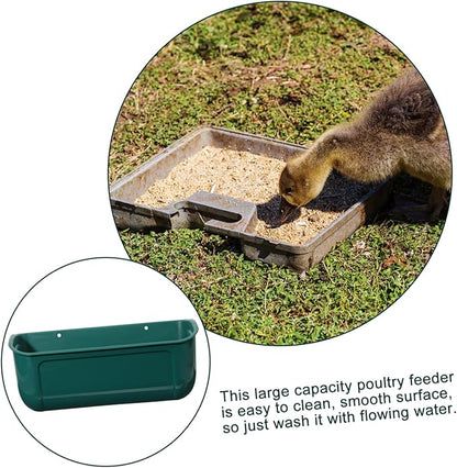 Galvanized Chicken Feeder Large Capacity Poultry Feeder Auto Feed Trough for Birds Feed Trough Bucket