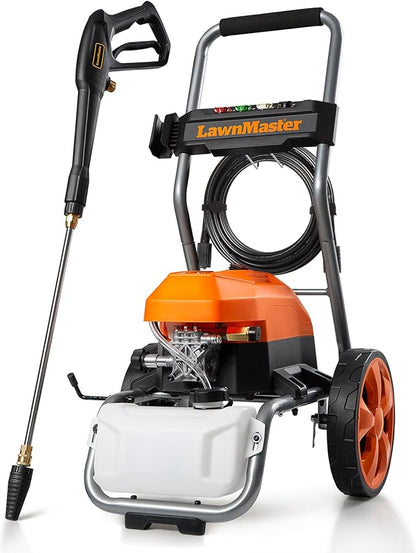 LawnMaster LT2100B Electric Pressure Washer 2300 PSI MAX 13 Amp 1.2 GPM CSA Certified with 5 Nozzles Powerful Storage Organization