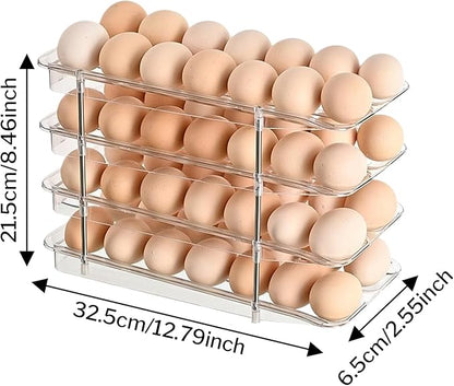 Detachable Egg Storage - 4-Layer Clear Container Box, Stackable Egg Organizer | Large Capacity Storage Rack, Compact Space Saving Design, Durable Kitchen Fridge Pantry Accessory | Efficient Counter O