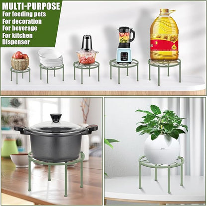Metal Plant Stands, Anti-Rust Iron Flower Pot Stand, Heavy Duty Plant Pot Shelf, Decoration Racks for Home Indoor and Outdoor 10 Pcs (Green)