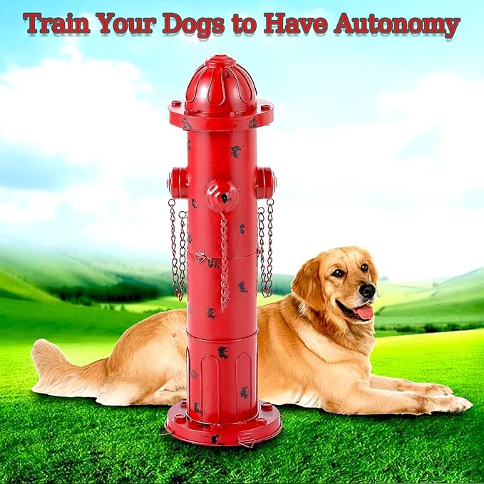 24" H Metal Fire Hydrant for Dogs to Pee On, Vintage Mid & Large Dog Fire Hydrant Pee Post for Outdoor Decor