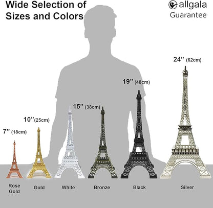 allgala 19 Inch 48CM Eiffel Tower Statue Decor Alloy Metal-White (EF19-86191)