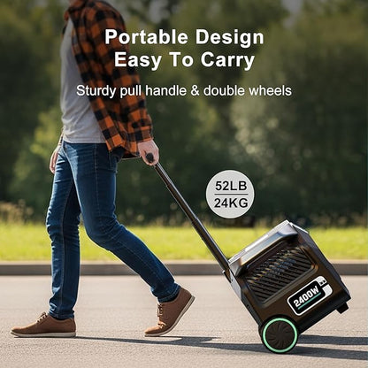 IEE 2400W/2048Wh Solar power station With 200W Solar Panel,P2400 Solar Generator(4800W Peak),1800W Super Fast Charging,APP Control Emergency Power Station for Home, Camping, Power Outages
