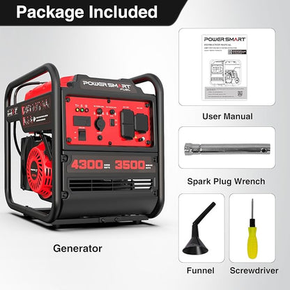 PowerSmart 4300-Watt Portable Generator with Inverter Technology, 30 Amp for Home Use and Emergency Backup