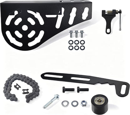 Mini Bike Chain Guard 420 Chain 42 Links with Chain Tensioner Kit for Coleman CT200U CT200U-EX BT200X Baja Warrior MB200 MB165 Massimo for Predator 212cc 196cc 6.5hp 5.5hp minibike Parts