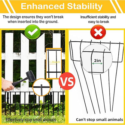 Animal Barrier Fence, 12In(H) x 28.00Ft(L) Upgrade 1.26 in Gap Decorative Fences No Dig Fence for Rabbit and Dog, Rustproof Metal Wire Garden Fence Border for Garden Patio Landscaping,26 PCS