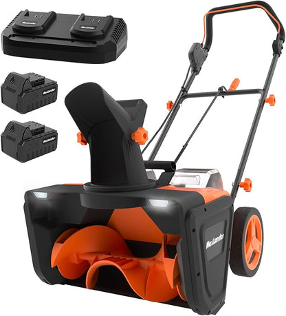 MAXLANDER Snow Blower Cordless, 40V 20-Inch Brushless Cordless Snow Thrower with Dual LED Lights, 180° Rotating Chute, Electric Snow Blower Battery Powered (2 x 4.0Ah Batteries and Charger Included)