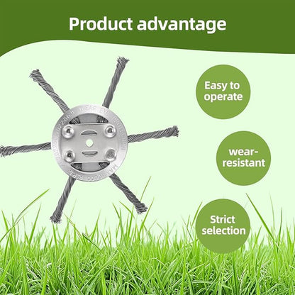 New Steel Wire Model Weed Wacker Head, Steel Wire Grass Weed Eater Blades, Universal Steel Wire Weed Grass Trimmer Blade Remover Tool for Electric Battery Powered String Trimme (1, 6 Blades)