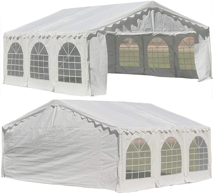 Delta 20'x20' Budget PE Tents Including 2 Free Bags for Parties, Outdoor Canopy Carpas para Fiestas, Wedding Party Tent with Waterproof Top & Removable Sidewalls for Patio Outdoor Events(B Model)