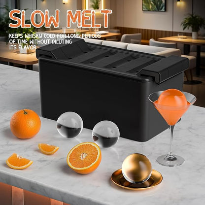 Clear Ice Ball Maker,8 Cavity Ice Sphere Mold for Whiskey,1.94" Whiskey Ice Ball Mold,Idea Gifts for Dad Boyfriend Boss Men who Have Everything
