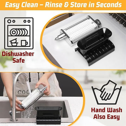 3 Thickness Adjustable Meat Tenderizer Attachment for Kitchenaid Mixers,Steak Cuber Processor Accessories for Kitchen aide,Dishwasher Safe, Black
