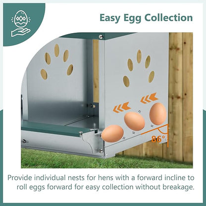 Nesting Boxes for Chickens Laying Eggs,Metal Chicken Nesting Box with 3 Compartment Nesting Box,Wall Mountable Poultry Nesting Boxes W/Ventilation Holes,Easy Assembly,for Chicken,Hens,Metal