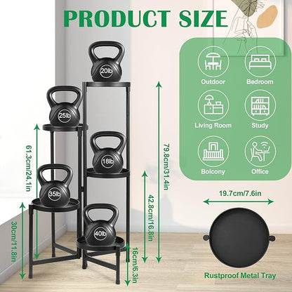 Plant Stand Indoor Outdoor 5 Tier Black Metal Plant Holder 31 in Tall,Tiered Flower Pot Display Stand,Multiple Plant Stand for Living Room Corner Garden Patio Lawn Balcony
