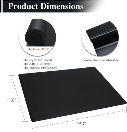 2Pcs Black Silicone Placemats, 15.7"x 11.8" - Kitchen Counter & Baking Silicone Mats