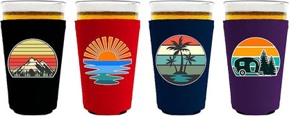 Retro Outdoor Designs Pint Glass Coolie 4 Pack