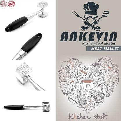 Meat Tenderizer, Dual-Sided Nails Meat Mallet, Meat Hammer Used for Steak, Chicken, Fish，Meat Pounder With Rubber Comfort Grip Handle, 8.8 inches Meat Tenderizer Tool