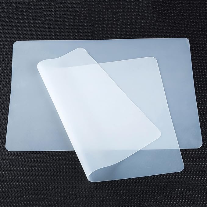 Clear Silicone Mats for Crafts: 11.4"W x 11.4"L 2Pcs Heat Resistant Nonslip | Nonstick 0.8mm Silicone Countertop Protector Mat - Silicone Sheet for Jewelry Epoxy Resin Glitter Slime DIY Translucent