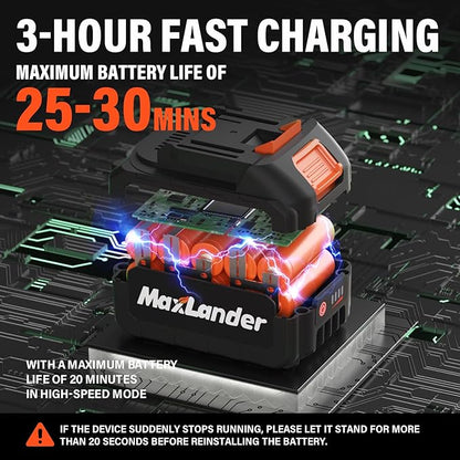 8-Inch Cordless Pole Saws for Tree Trimming, 20V Electric Pole Saw with 2 x 3.0Ah Battery & Charger, 16ft/s Cutting Speed Auto Oiling Multi-Angle Pole Chainsaw,15-Feet Maximum Adjustable Reach