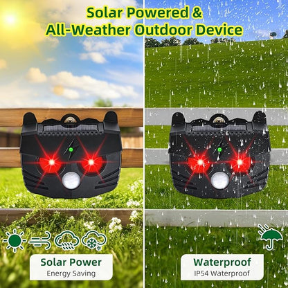 Solar Nocturnal Animal Repellent Outdoor Predator Lights for Chicken Coop Predator Protection Coyote Deterrent for Yard Nite Guard Solar Lights Predator Eyes-Protects Against Fox,Raccoon,Skunk,Deer(4)