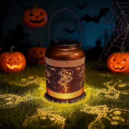 Solar Halloween Decorations Outdoor Lantern , Birthday Gifts for Women, Solar Lights Outdoor Waterproof LED Decorative Garden for Lawn, Landscape, Patio, Porch Hanging Lantern for Ladies, Mom, Grandma
