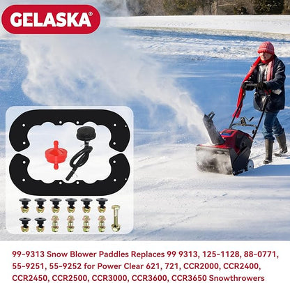 GELASKA 99-9313 Snow Blower Paddles Replaces Toro 99-9313 Kit, 125-1128, 55-9250, 55-9251, 88-0771 for Toro Power Clear 210, 621R, 721E, 721R, CCR2000, CCR2400, CCR2450, CCR3000, CCR3650 Snowthrowers