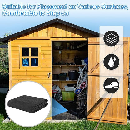 3 mm Thickened Outdoor Storage Shed Mat, 6x8 ft Waterproof Shed Flooring Mat for Patio Furniture Floor Protecting from Wear/Liquid/Dust/Oil, Non-Slip Felt Rubber Rug Pad [Grey]