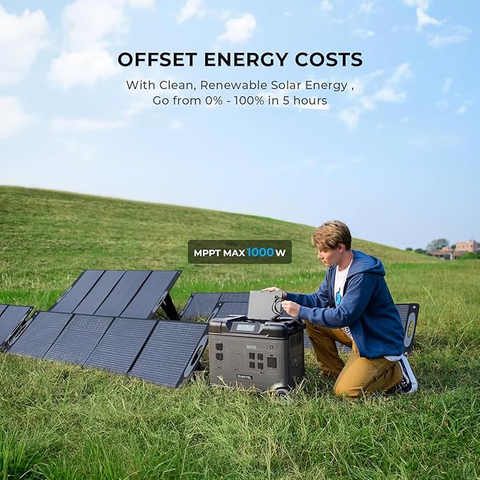 OUKITEL (2025 New) Portable Power Station P5000 Pro With 500W Solar Panel, 5x3600W AC Output (6000W Surge),5120Wh Large Capacity Solar Generator,1000W MPPT Solar for Emergency, Home Backup, Camping
