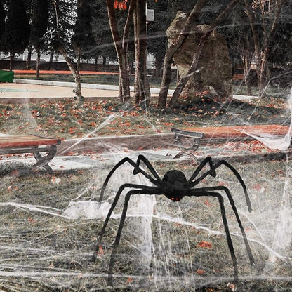 Halloween Giant Huge Spider, 4.1FT Large Foldable Spider Fake Hairy Spider Scary Decorations Halloween Spider Outdoor Yard